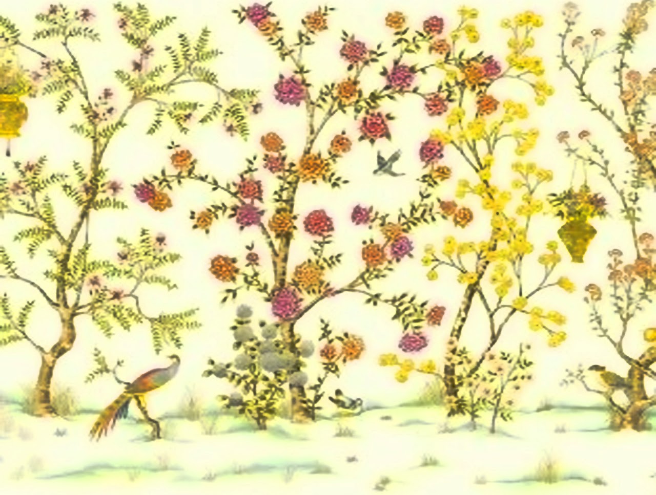 fond d'écran waverly,plante,fleur,printemps,fleurs sauvages,arbre