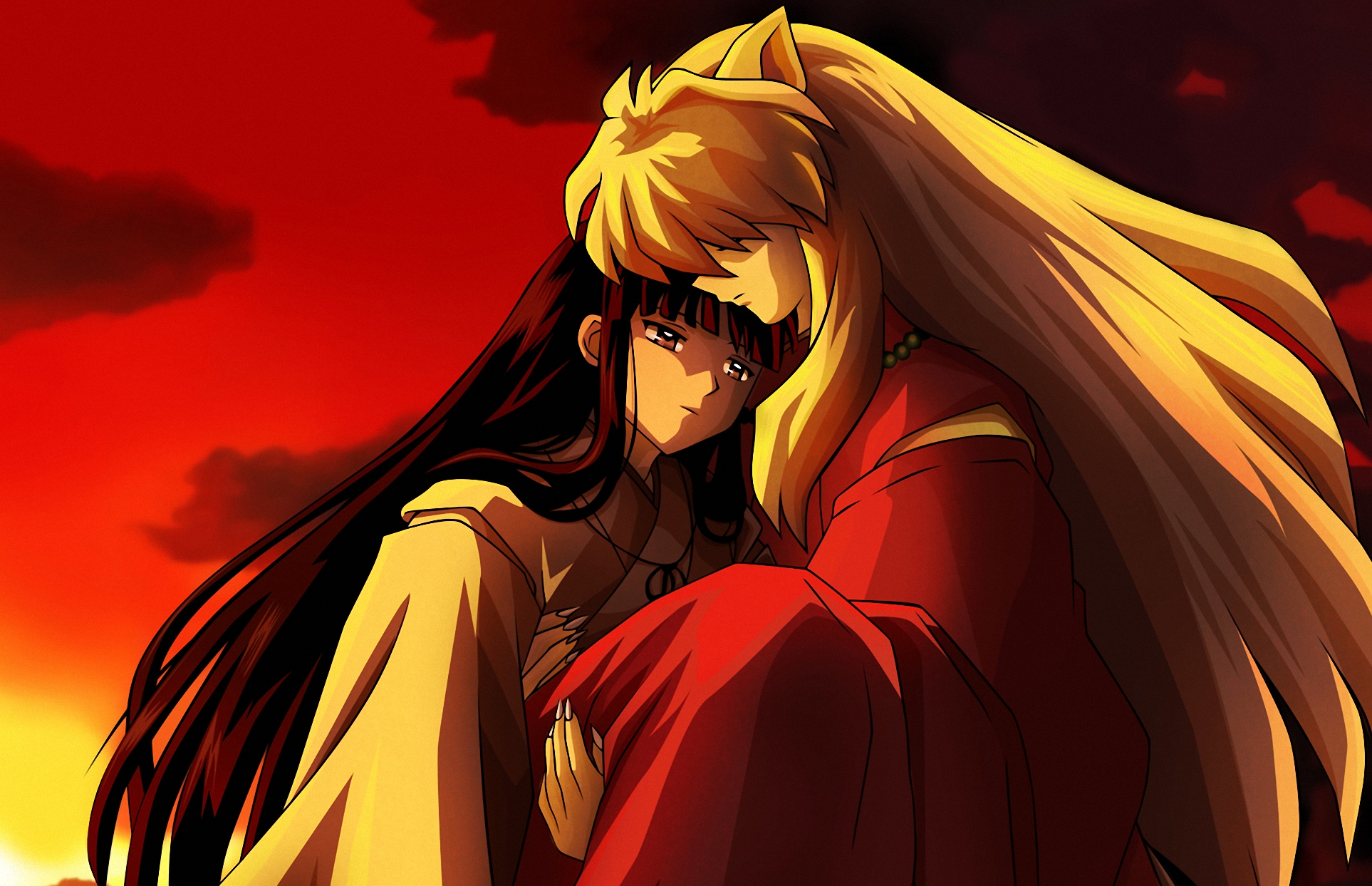 inuyasha wallpaper,anime,cg artwork,cartoon,red,fictional character