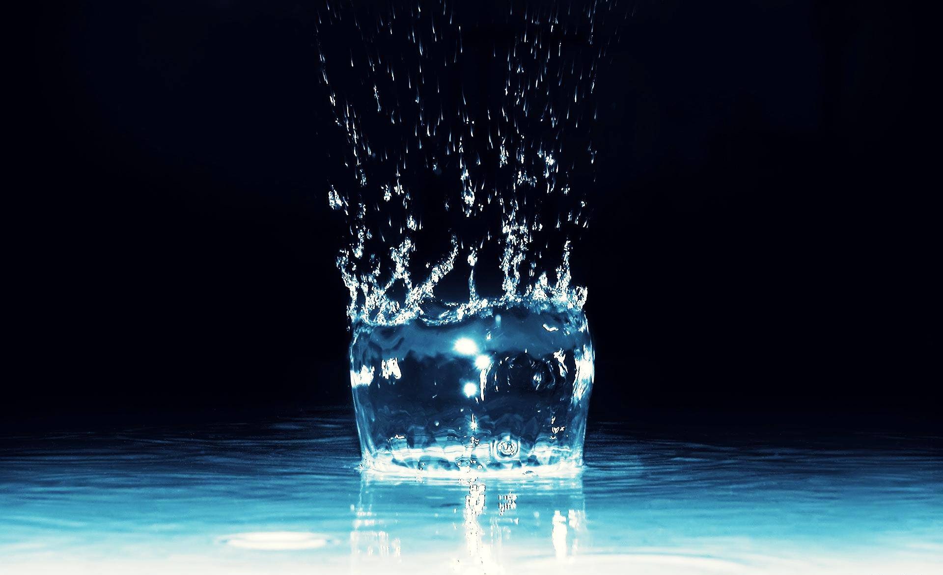 fondo de pantalla de agua 3d,azul,agua,líquido,material transparente,vaso