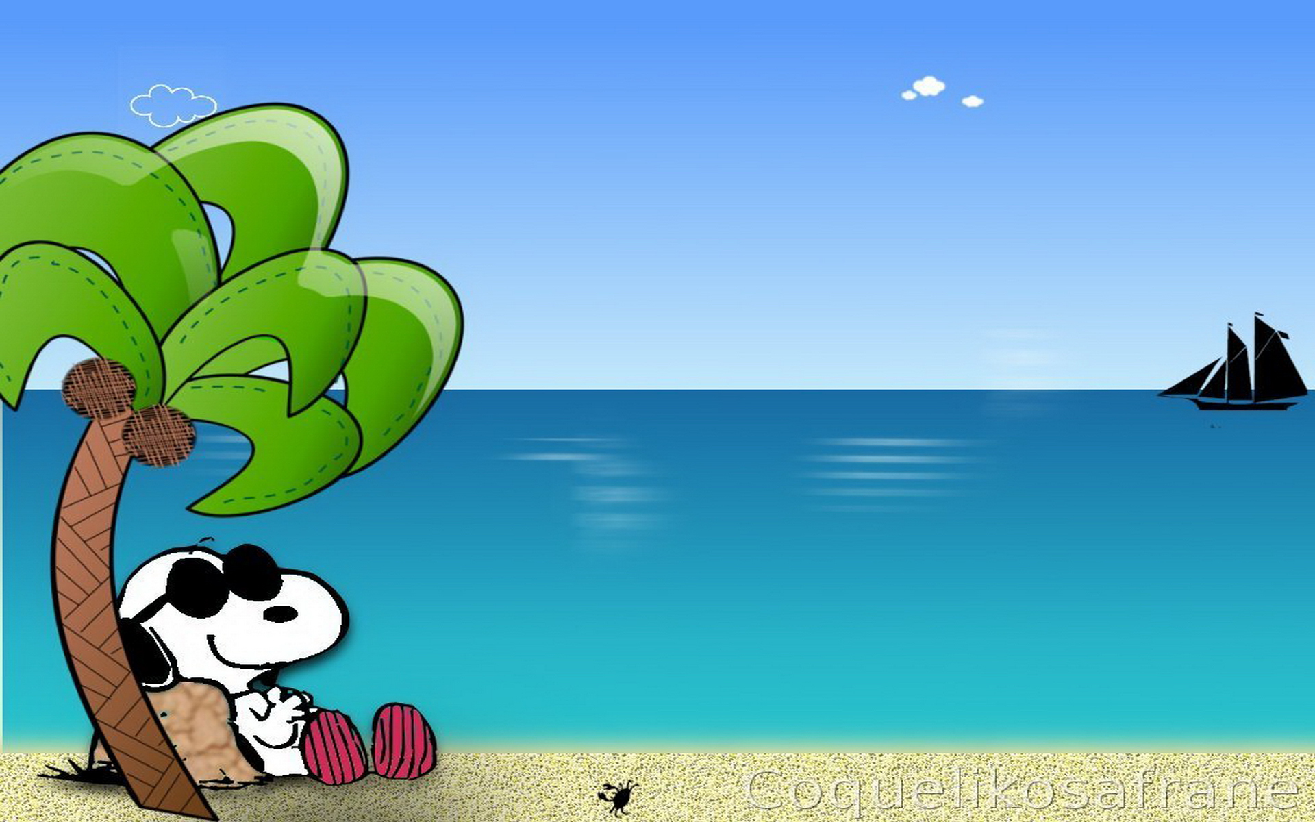 fondo de pantalla de snoopy,dibujos animados,dibujos animados,cielo,verano,agua