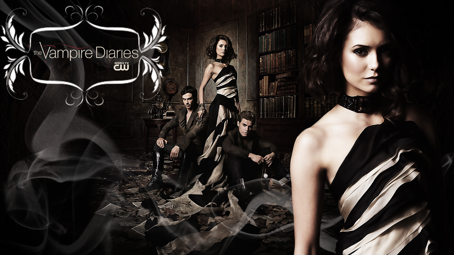 vampire diaries wallpaper,fashion,beauty,font,fashion model,model