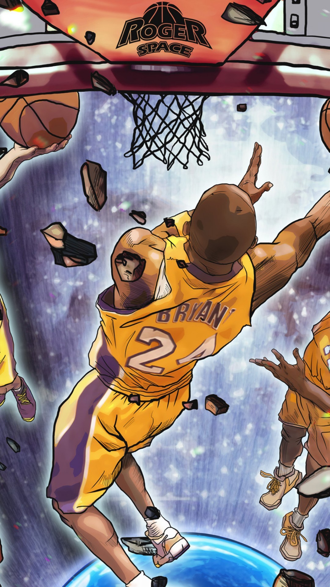 fond d'écran de lakers,joueur de basketball,basketball,mouvements de basket ball,dessin animé,slam dunk