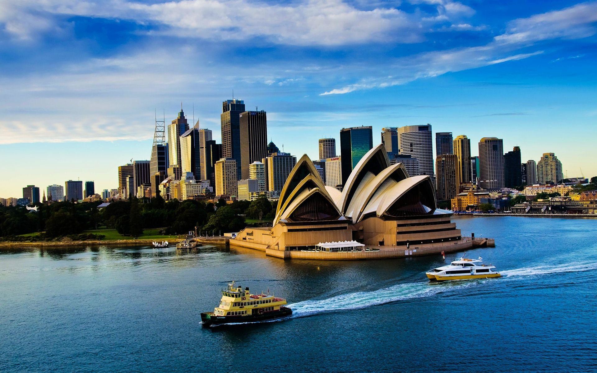carta da parati in australia,trasporto per via d'acqua,città,paesaggio urbano,orizzonte,cielo