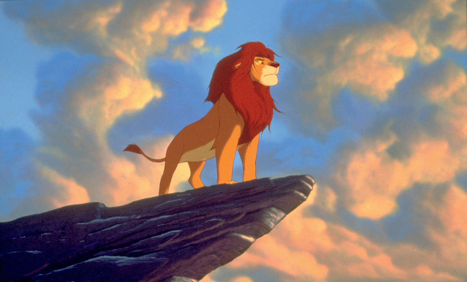 fond d'écran du roi lion,ciel,lion,nuage,oeuvre de cg,dessin animé