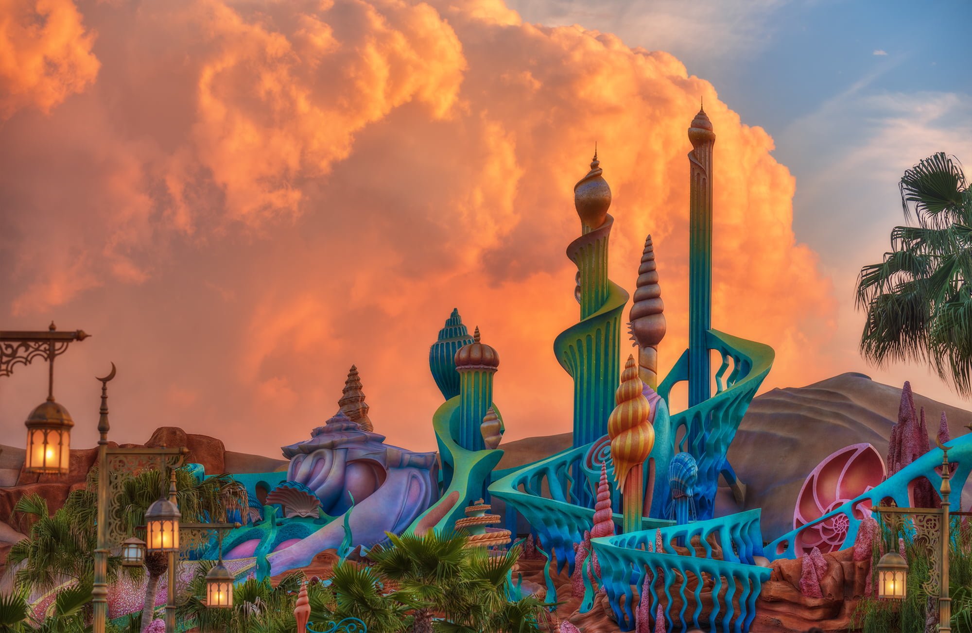 disney desktop wallpaper,sky,amusement park,landmark,adventure game,park
