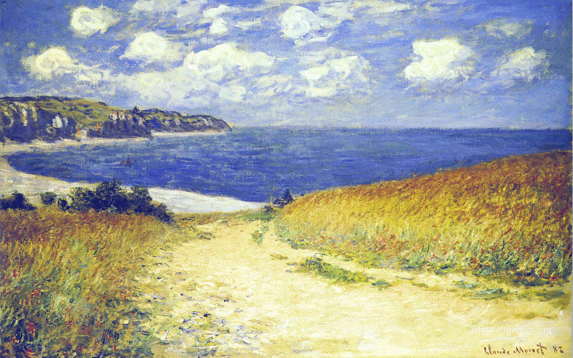 fond d'écran monet,la peinture,paysage naturel,peinture aquarelle,ciel,côte