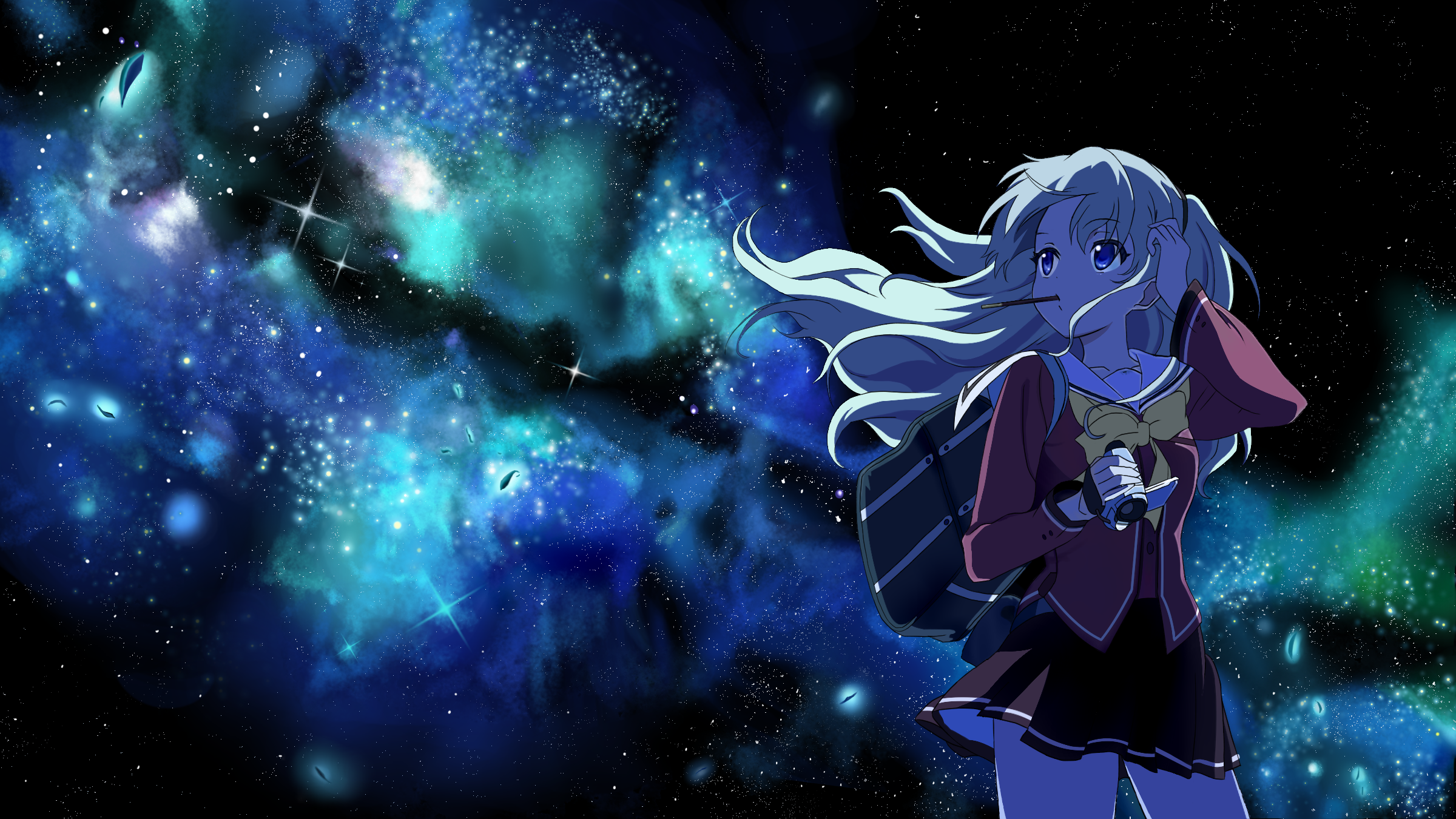 fondo de pantalla de charlotte,anime,cg artwork,dibujos animados,cielo,personaje de ficción