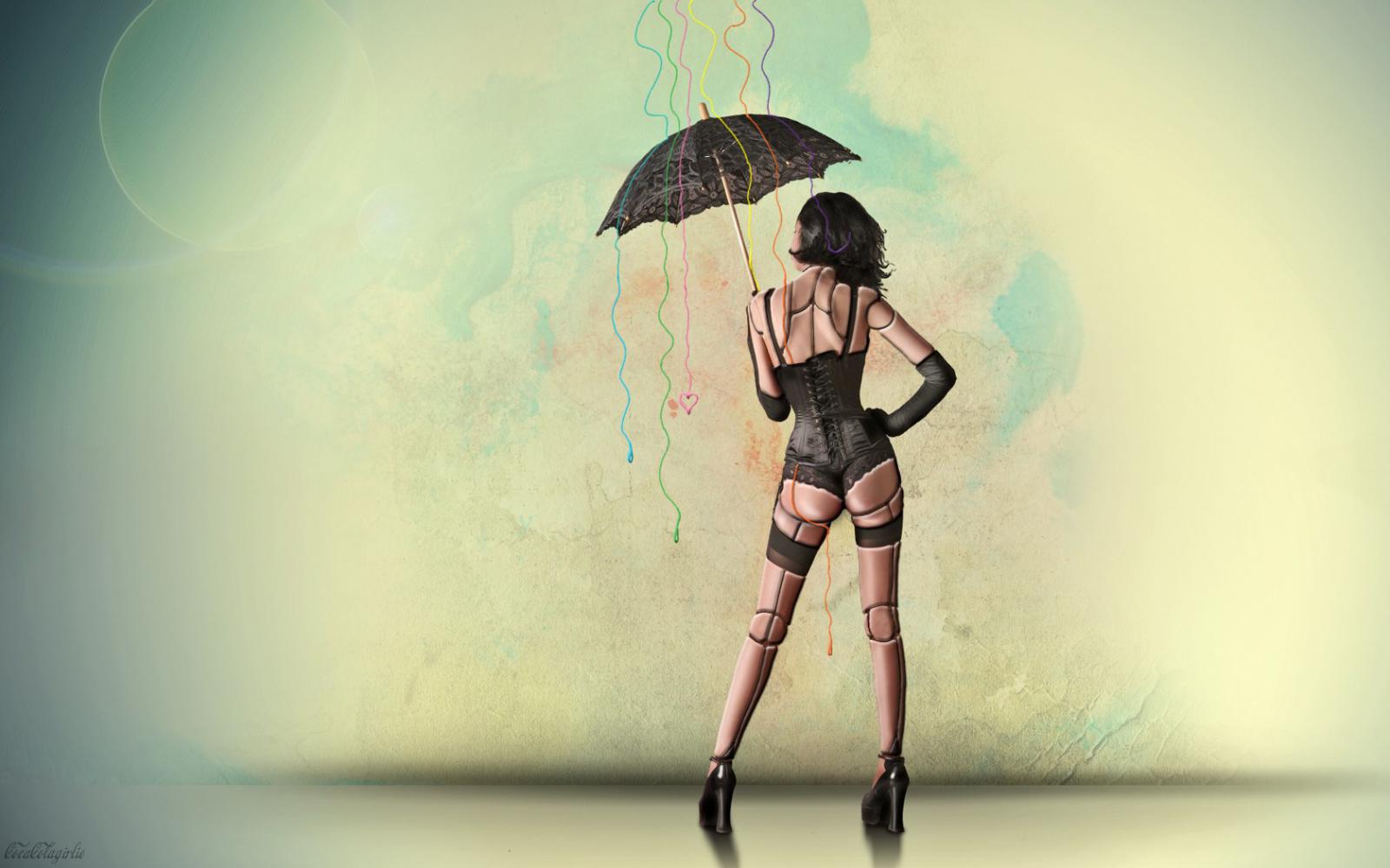 pin up tapete,regenschirm,illustration,kunst,modeillustration,grafikdesign