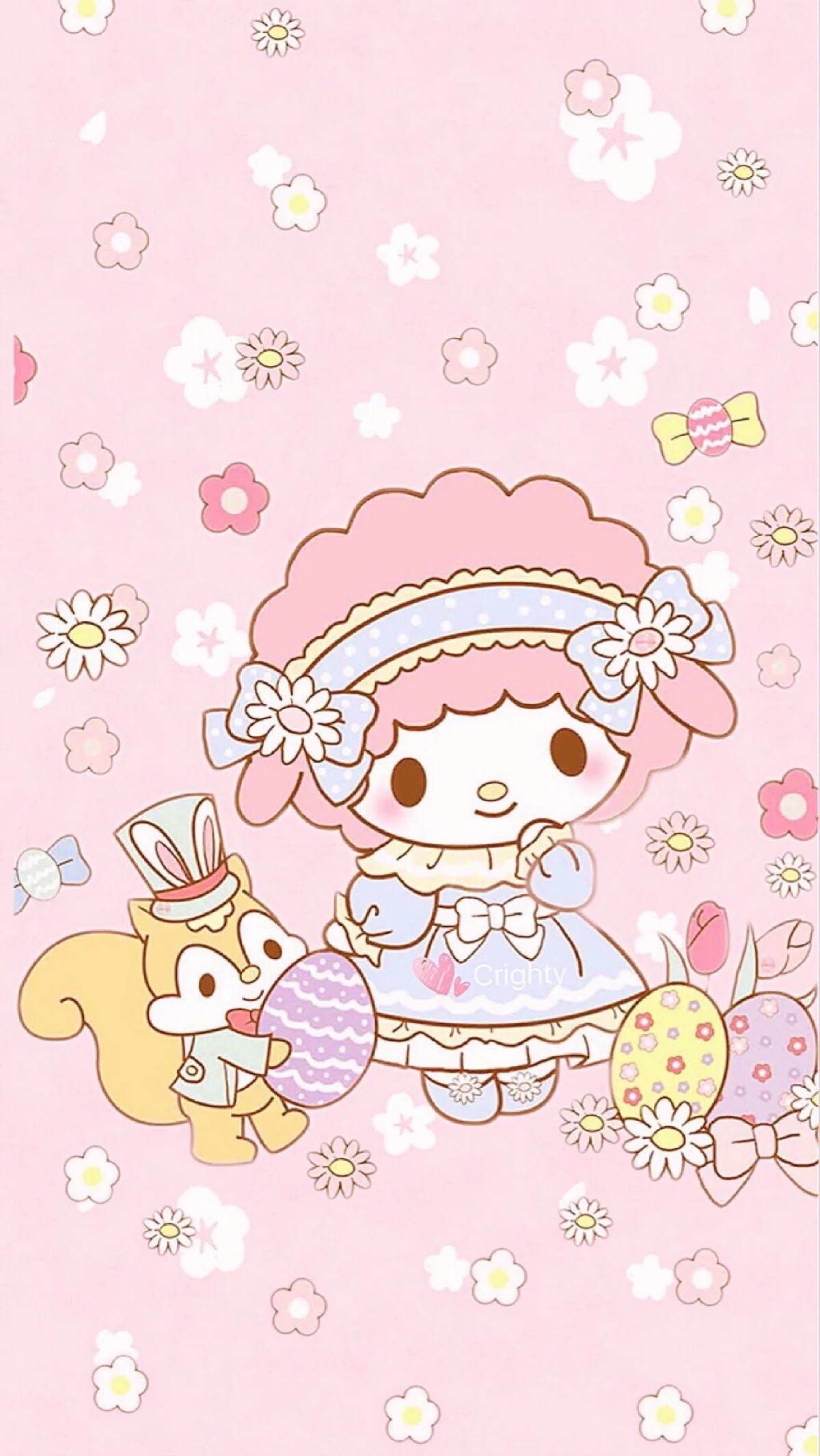 sanrio wallpaper,pink,cartoon,text,illustration,clip art