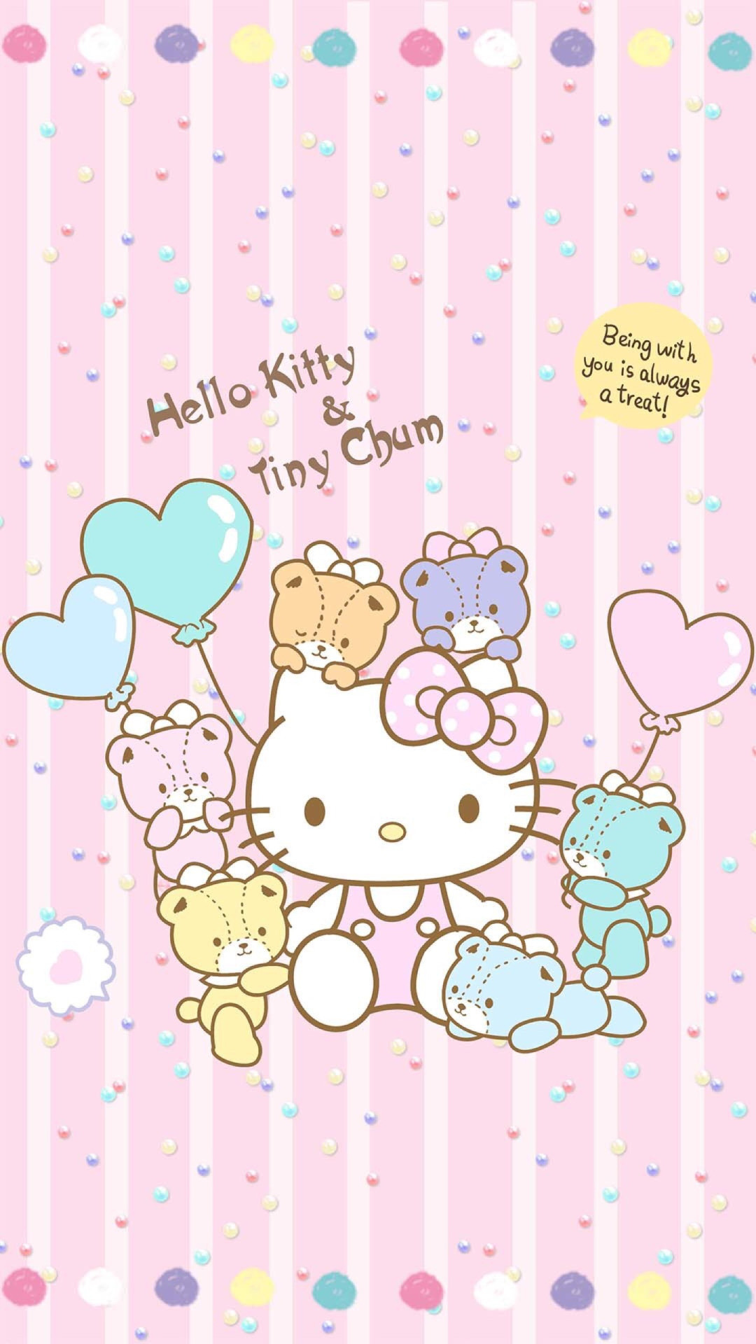 sanrio wallpaper,text,pink,design,heart,pattern