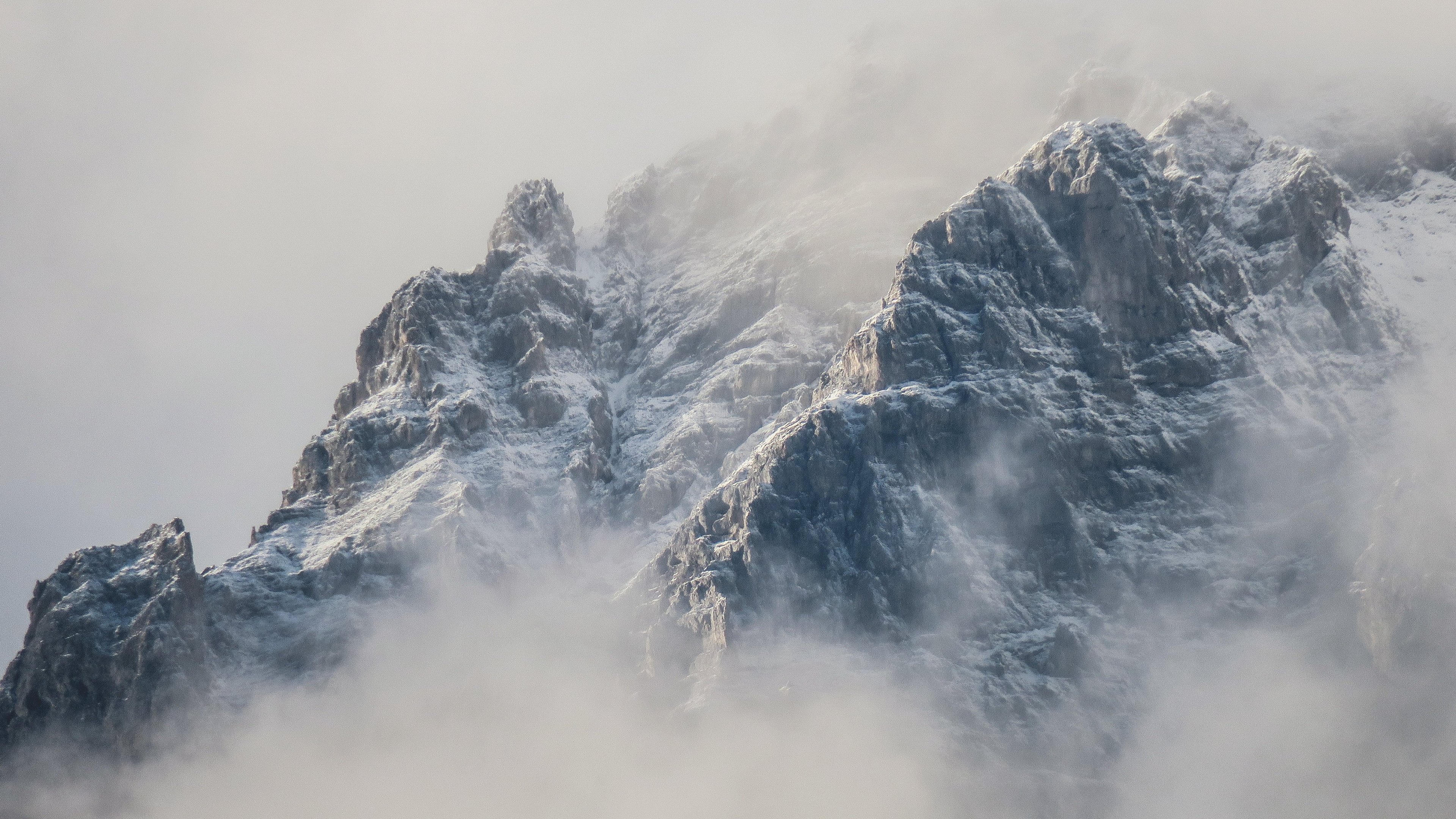 霧の壁紙,山,山脈,靄,空,アルプス