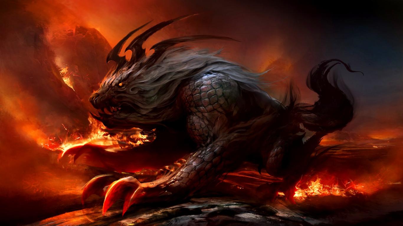 beast wallpaper,cg artwork,demon,geological phenomenon,dragon,mythology