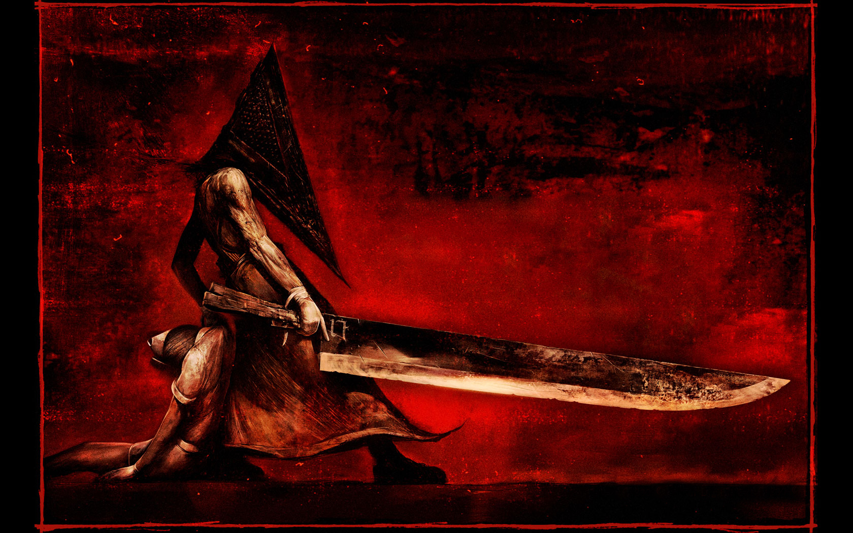 silent hill wallpaper,cg artwork,painting,art,illustration,long hair