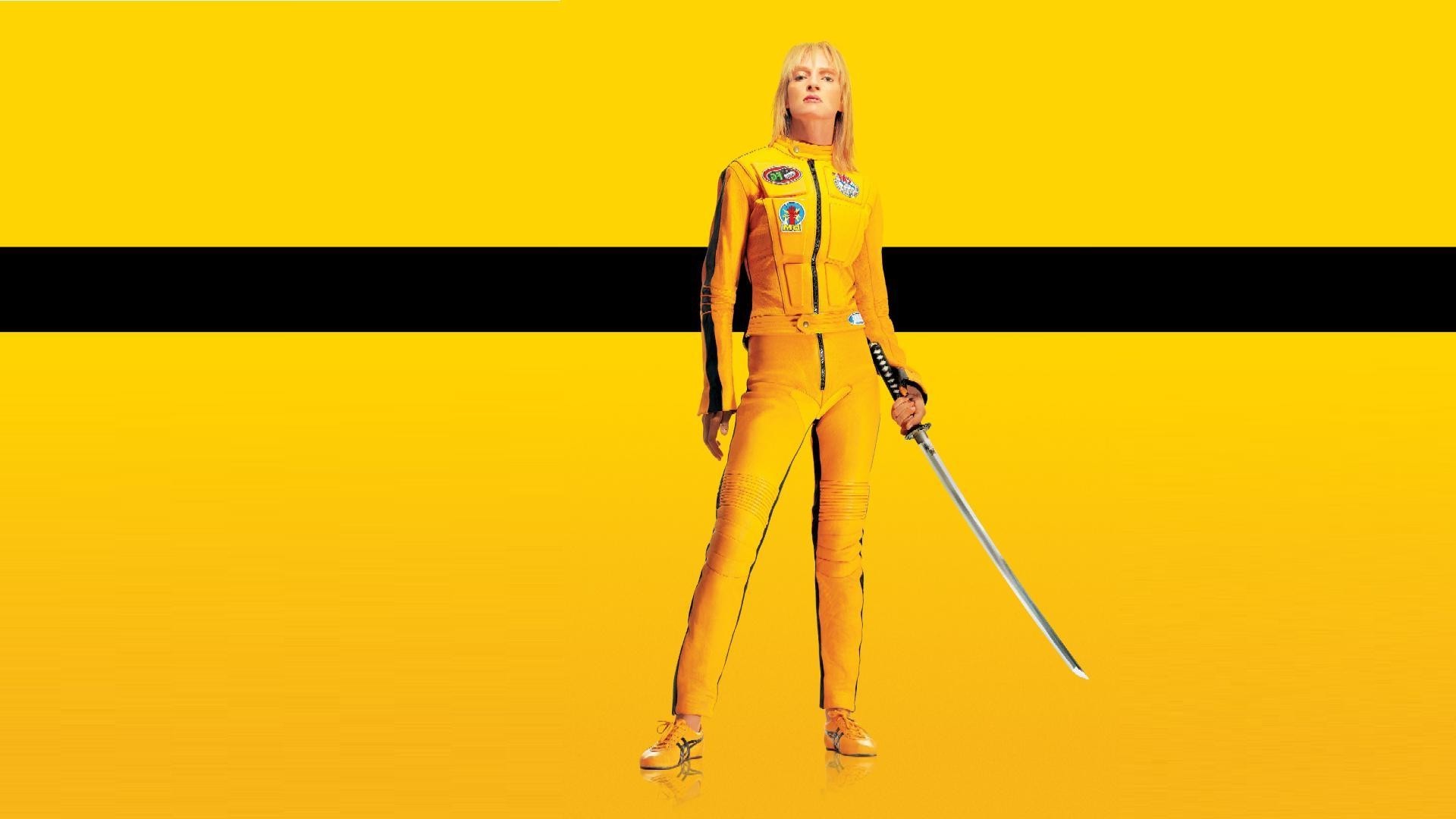 kill bill wallpaper,yellow,standing,outerwear