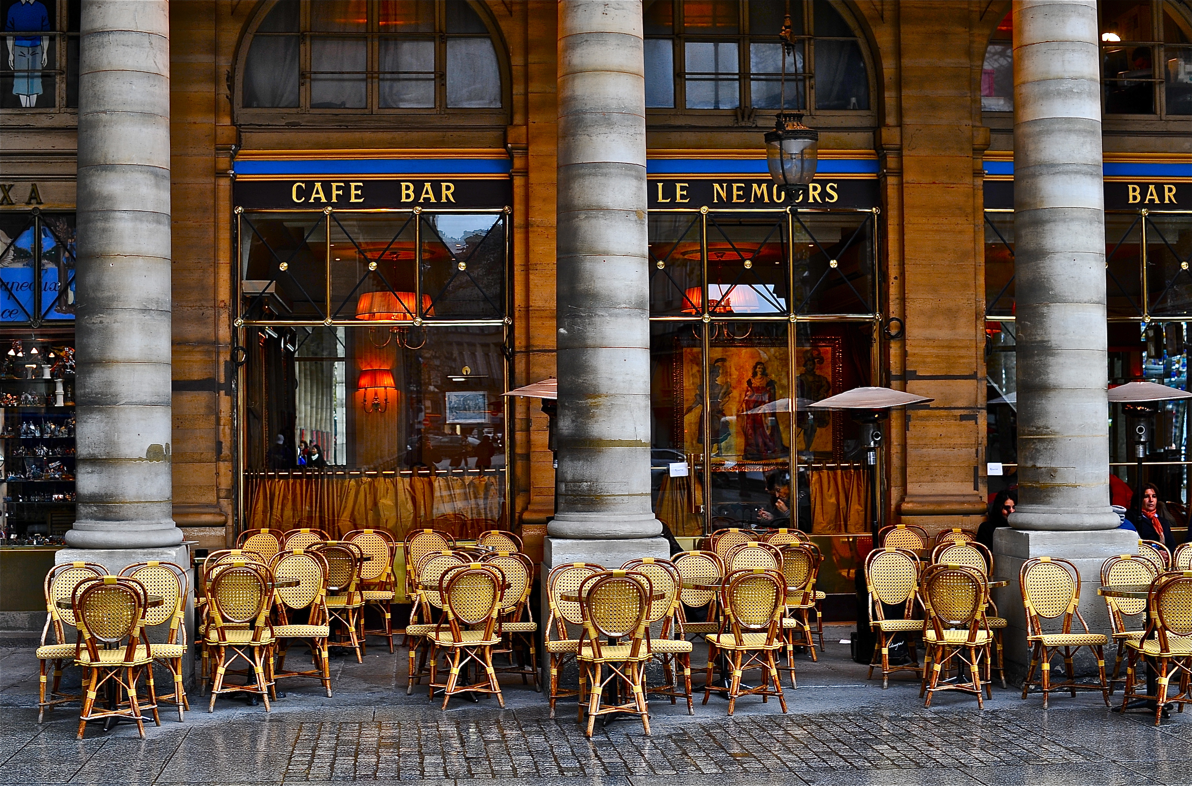 cafe wallpaper,building,furniture,urban area,chair,table