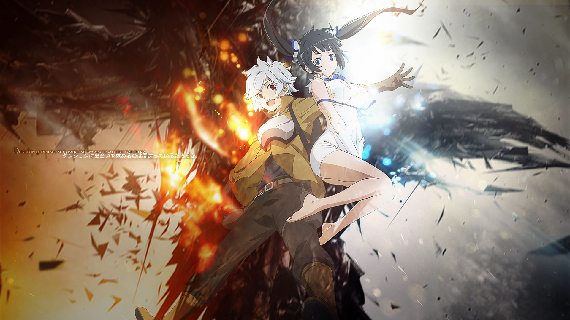 danmachi wallpaper,action adventure game,cg artwork,pc game,anime,illustration