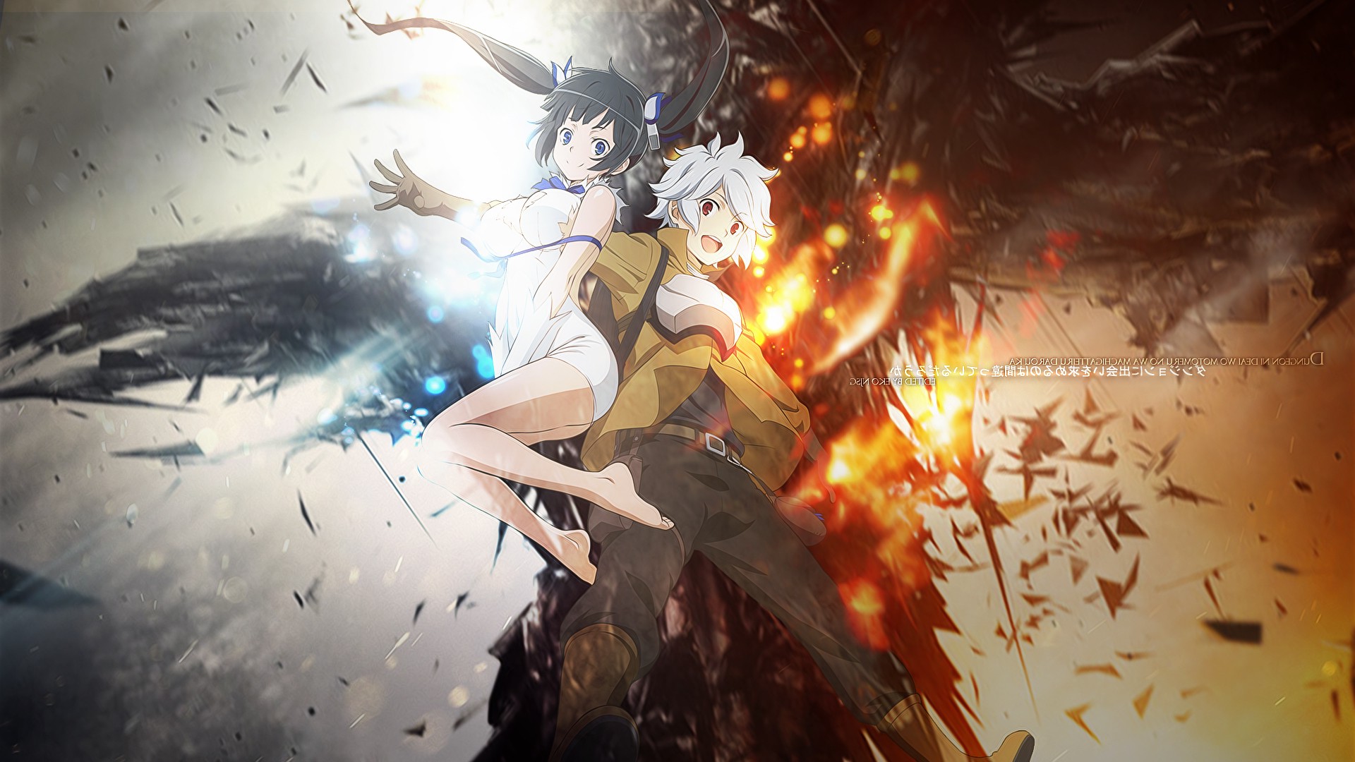 fond d'écran danmachi,oeuvre de cg,illustration,anime,personnage fictif,démon