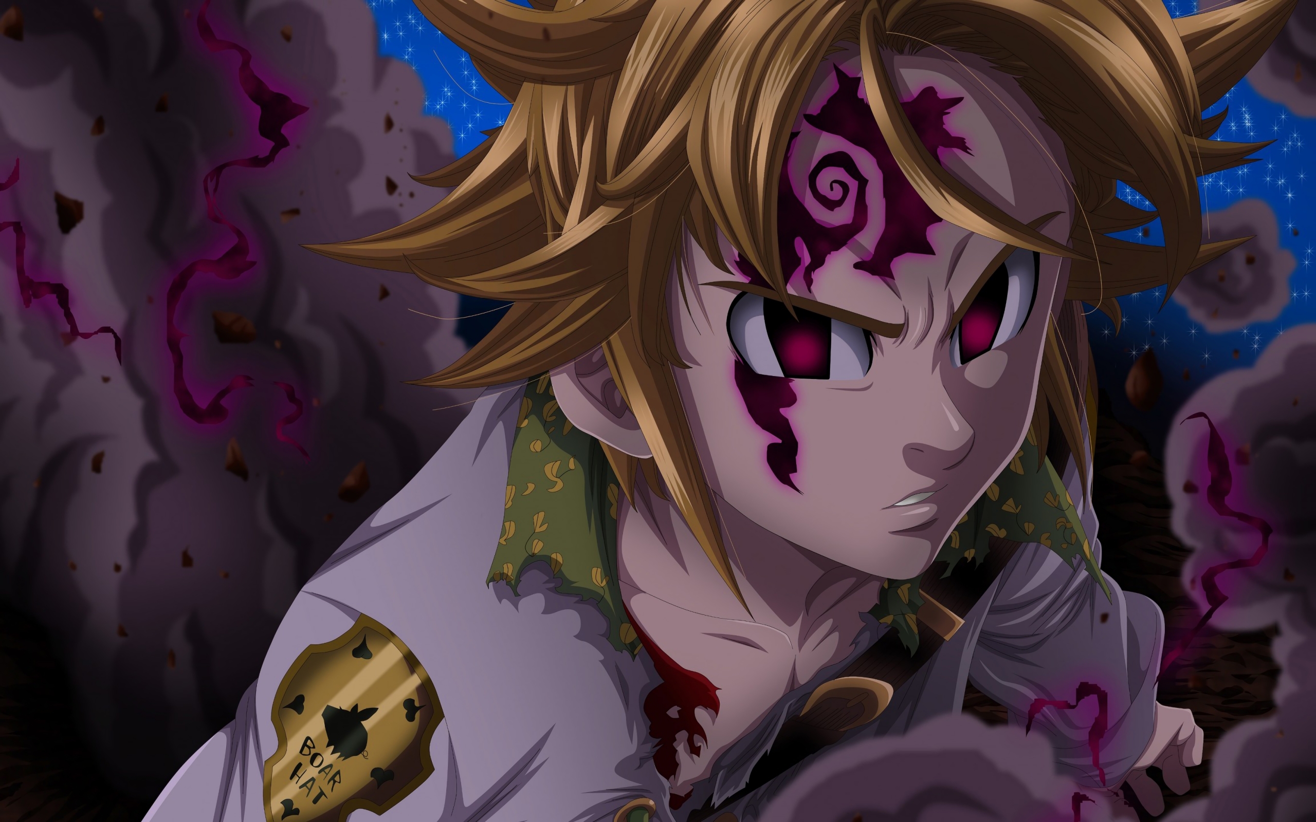 meliodas wallpaper,anime,cartoon,cg artwork,fictional character,mouth