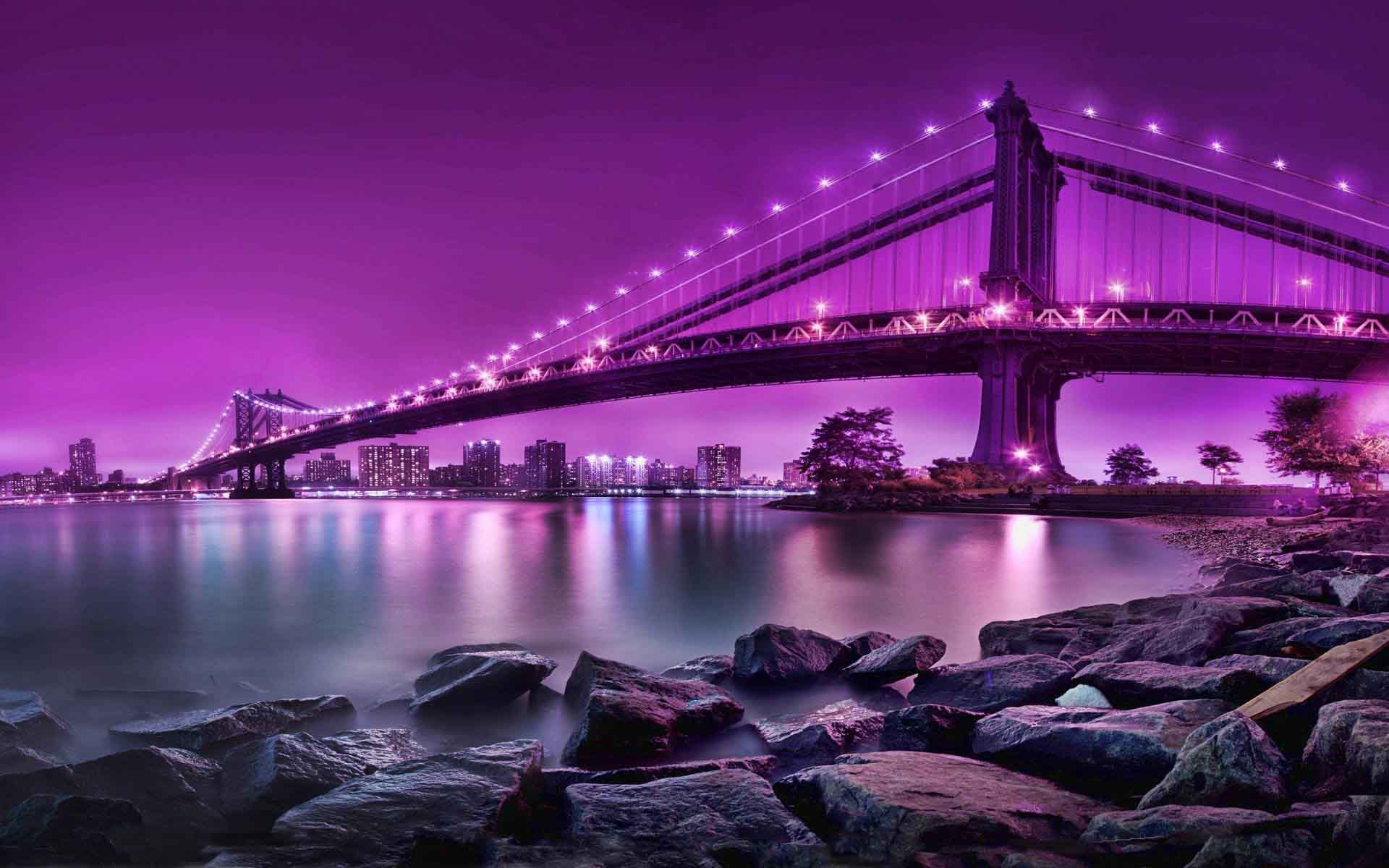 travel wallpaper hd,bridge,purple,nature,sky,landmark