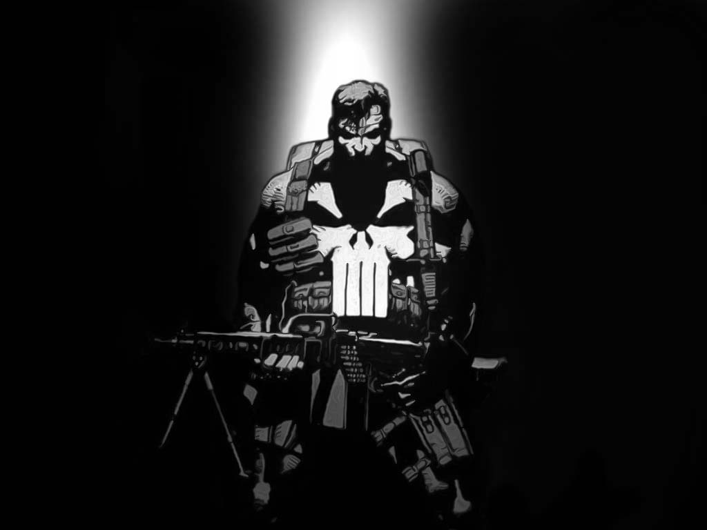 the punisher wallpaper,fictional character,darkness,supervillain,black and white,monochrome