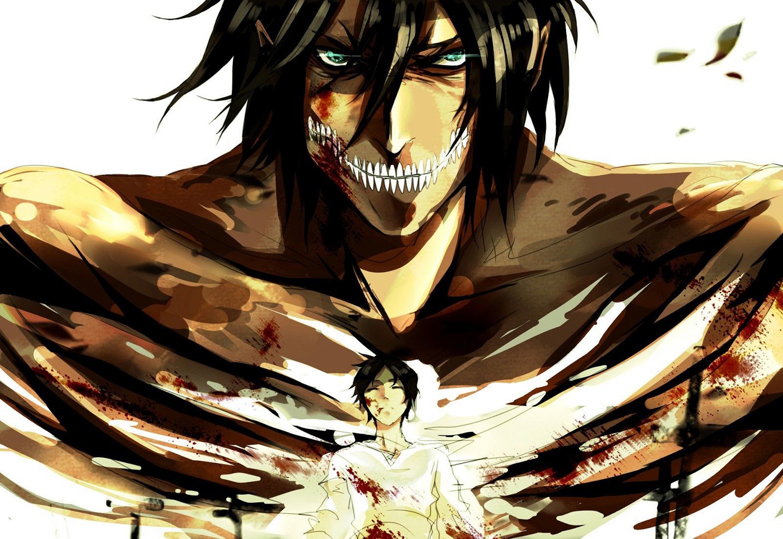 shingeki no kyojin wallpaper,cg artwork,anime,black hair,illustration,fictional character