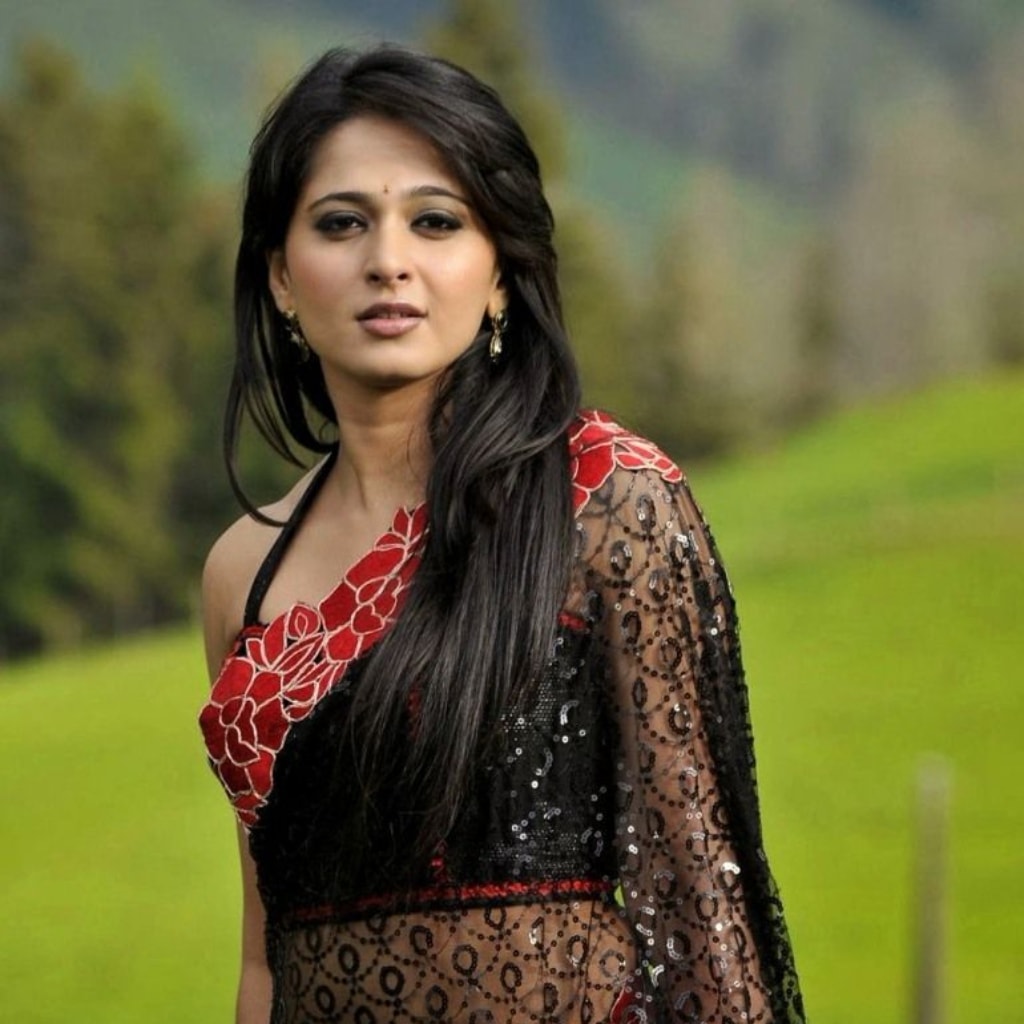 anushka shetty wallpaper,haar,sari,fotoshooting,frisur,abdomen