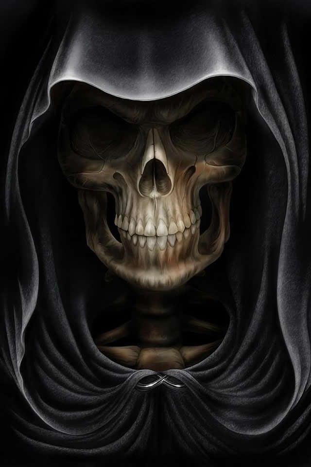 fond d'écran animé grim reaper,crâne,os,démon,personnage fictif,squelette