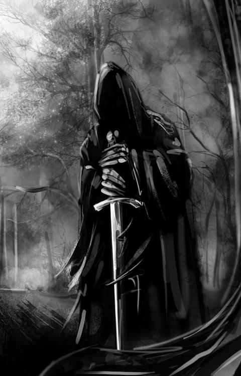 grim reaper live wallpapers,black and white,darkness,cg artwork,fictional character,photography