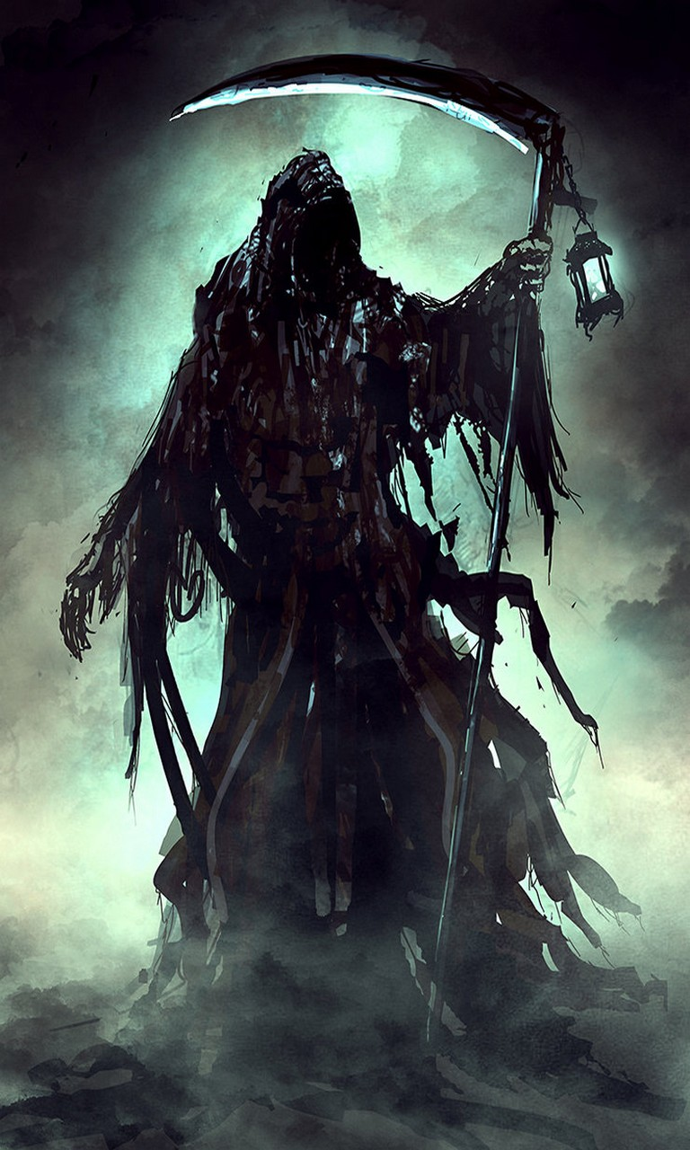 fond d'écran animé grim reaper,oeuvre de cg,démon,ténèbres,personnage fictif,illustration