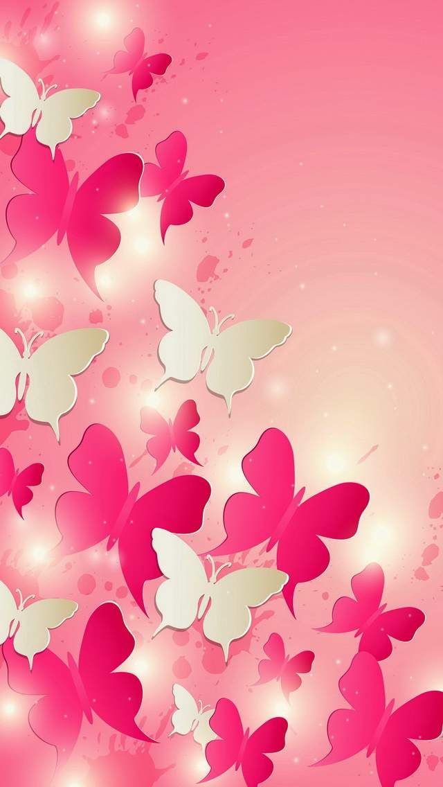 핑크 나비 벽지,분홍,심장,하늘,꽃잎,보라색