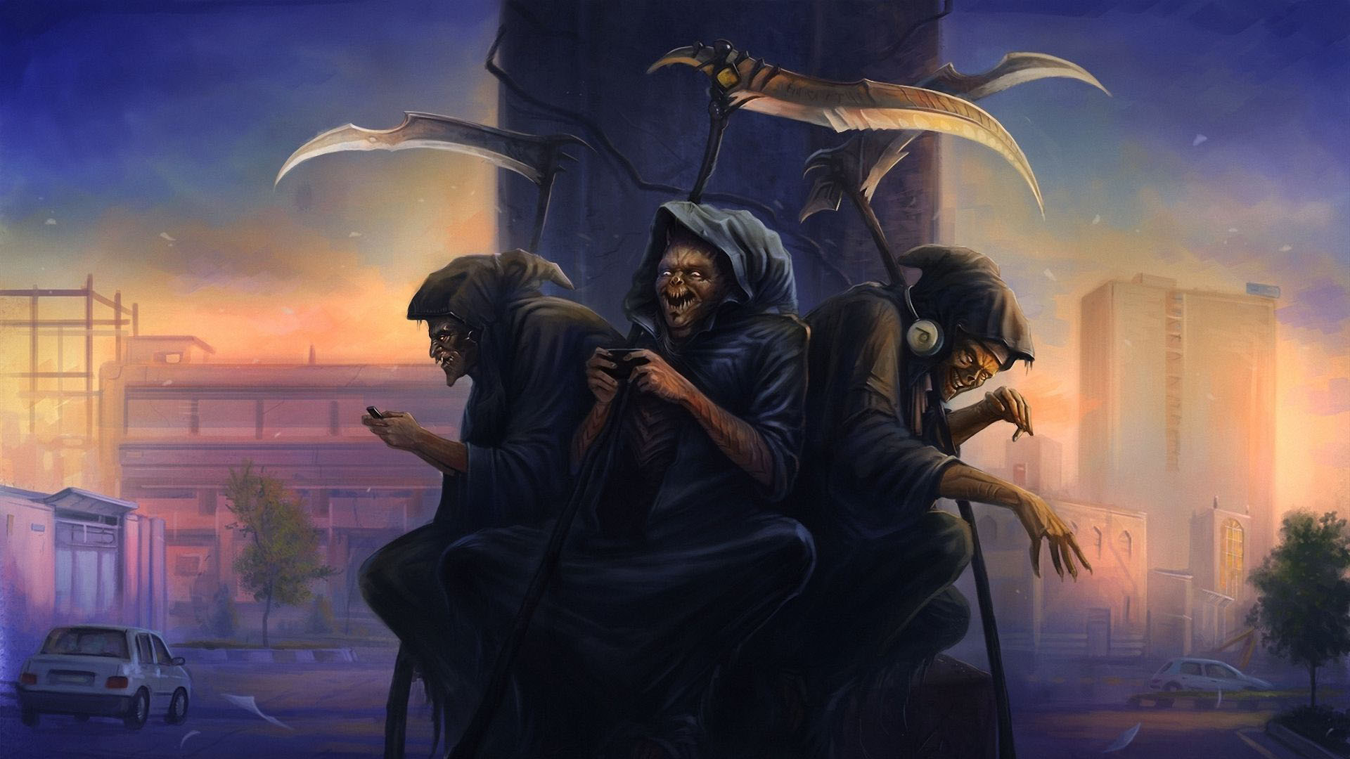 grim reaper live wallpapers,cg artwork,illustration,fictional character,demon,art