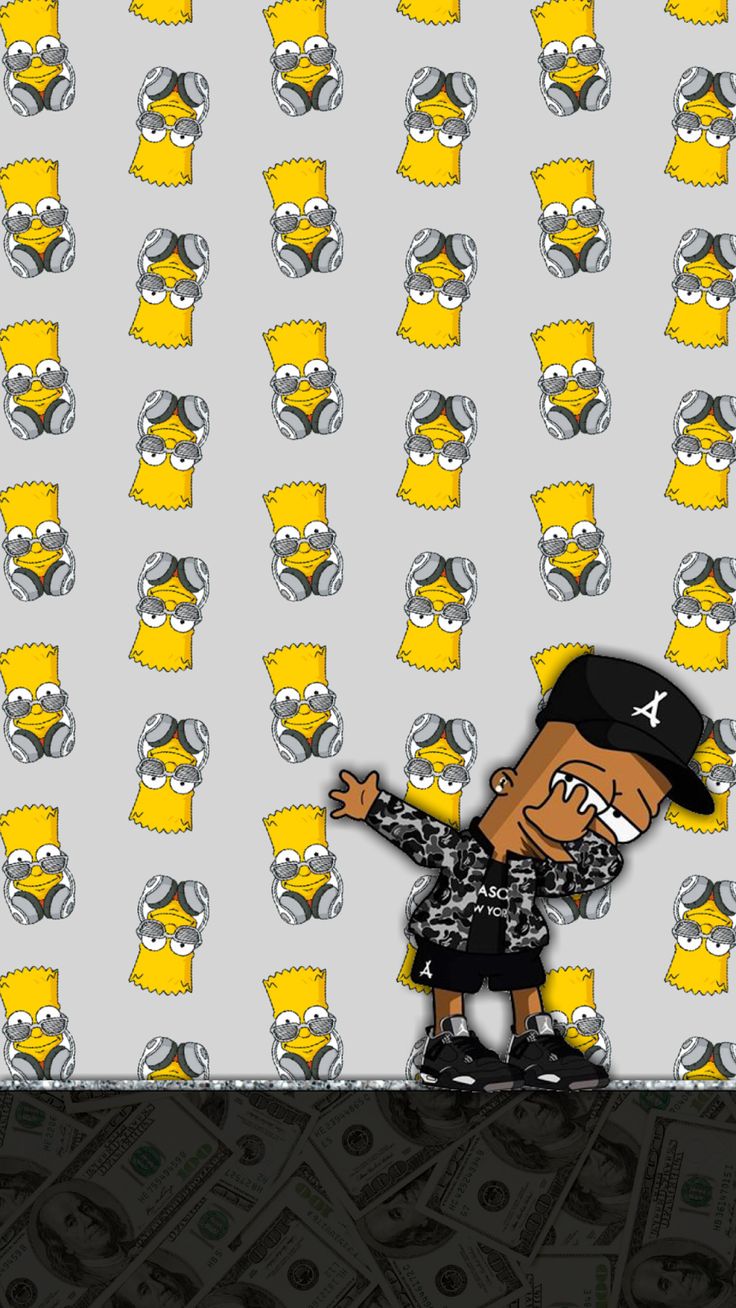simpsons wallpaper iphone,yellow,pattern,fictional character,t shirt