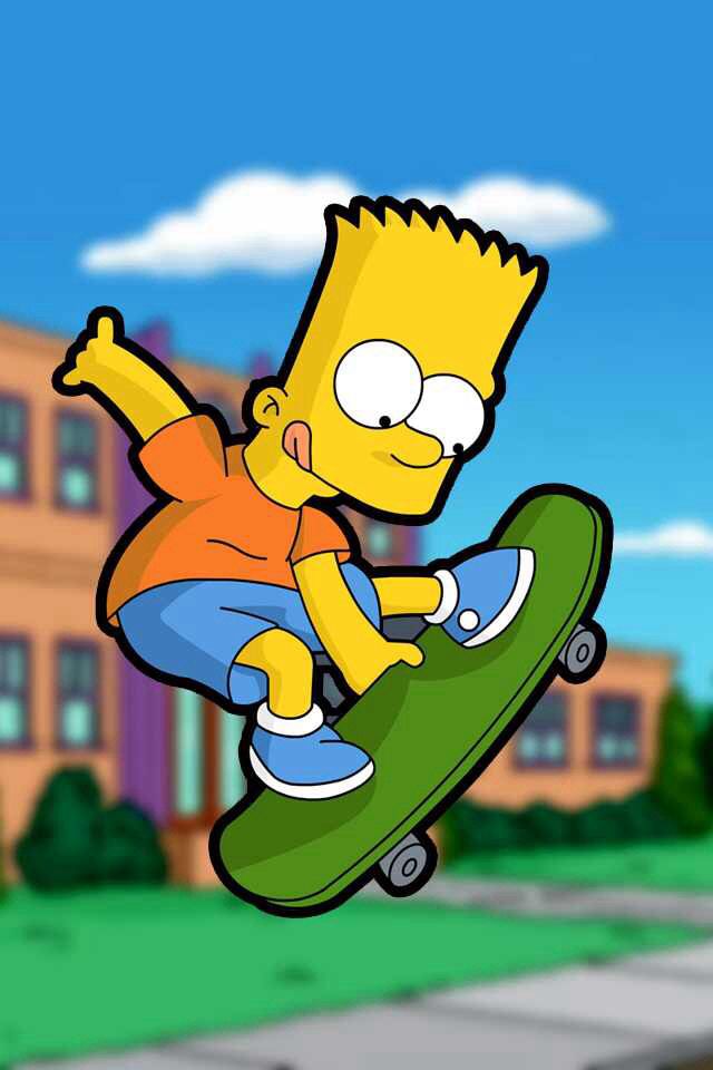 simpsons wallpaper iphone,karikatur,animierter cartoon,skateboarding,skateboard,animation