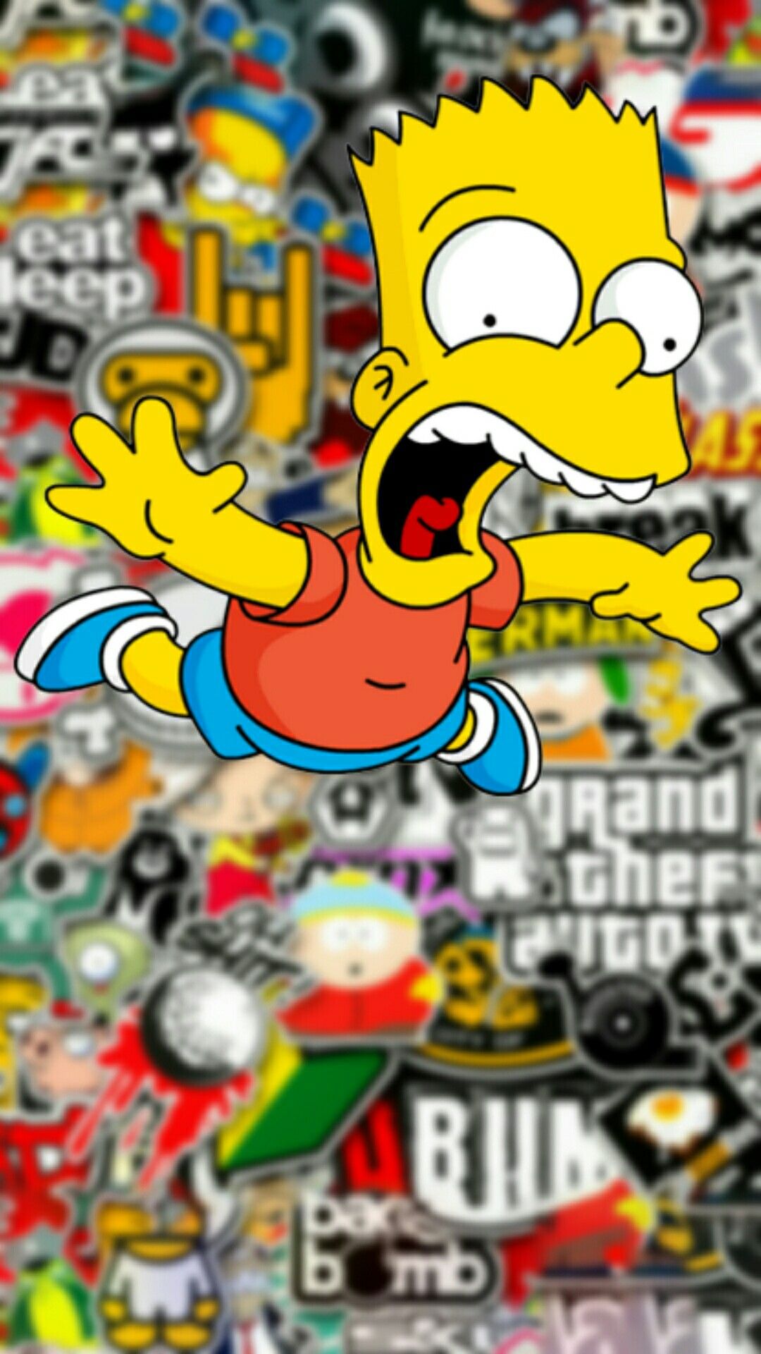 simpsons wallpaper iphone,karikatur,comics,fiktion,animierter cartoon,illustration