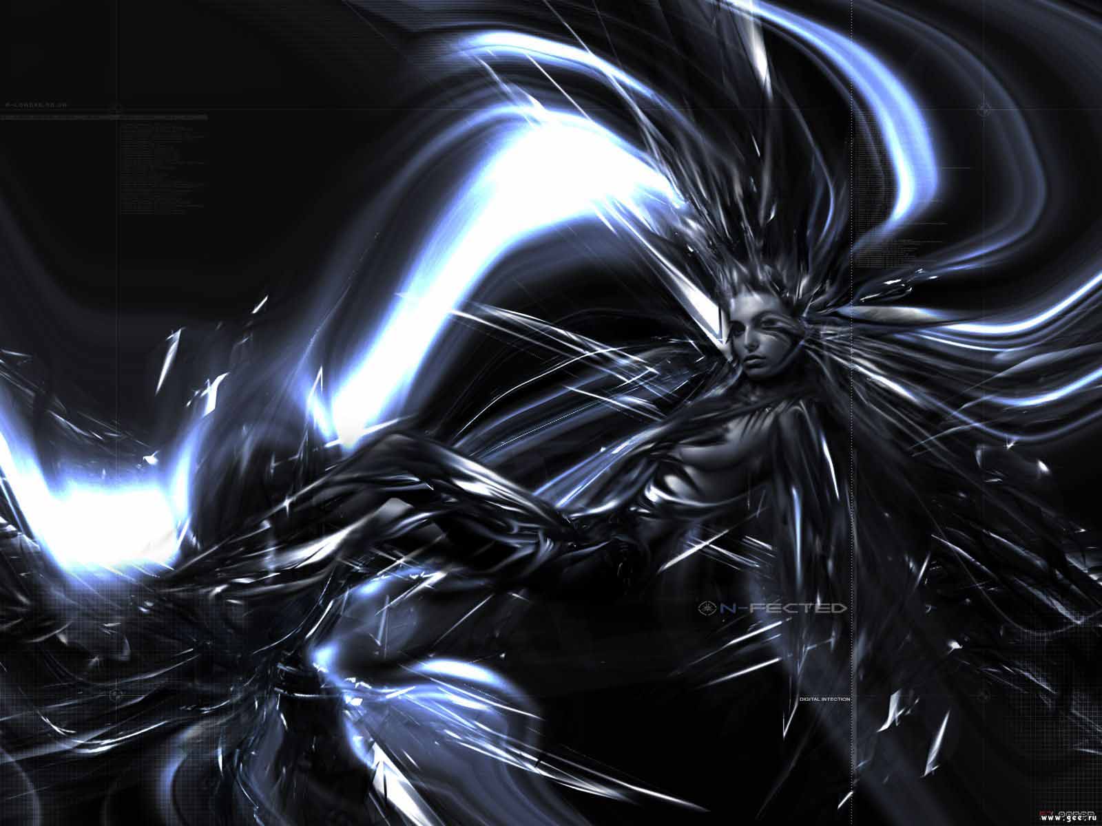 fond d'écran graphique hd,l'eau,ténèbres,art fractal,oeuvre de cg,noir et blanc