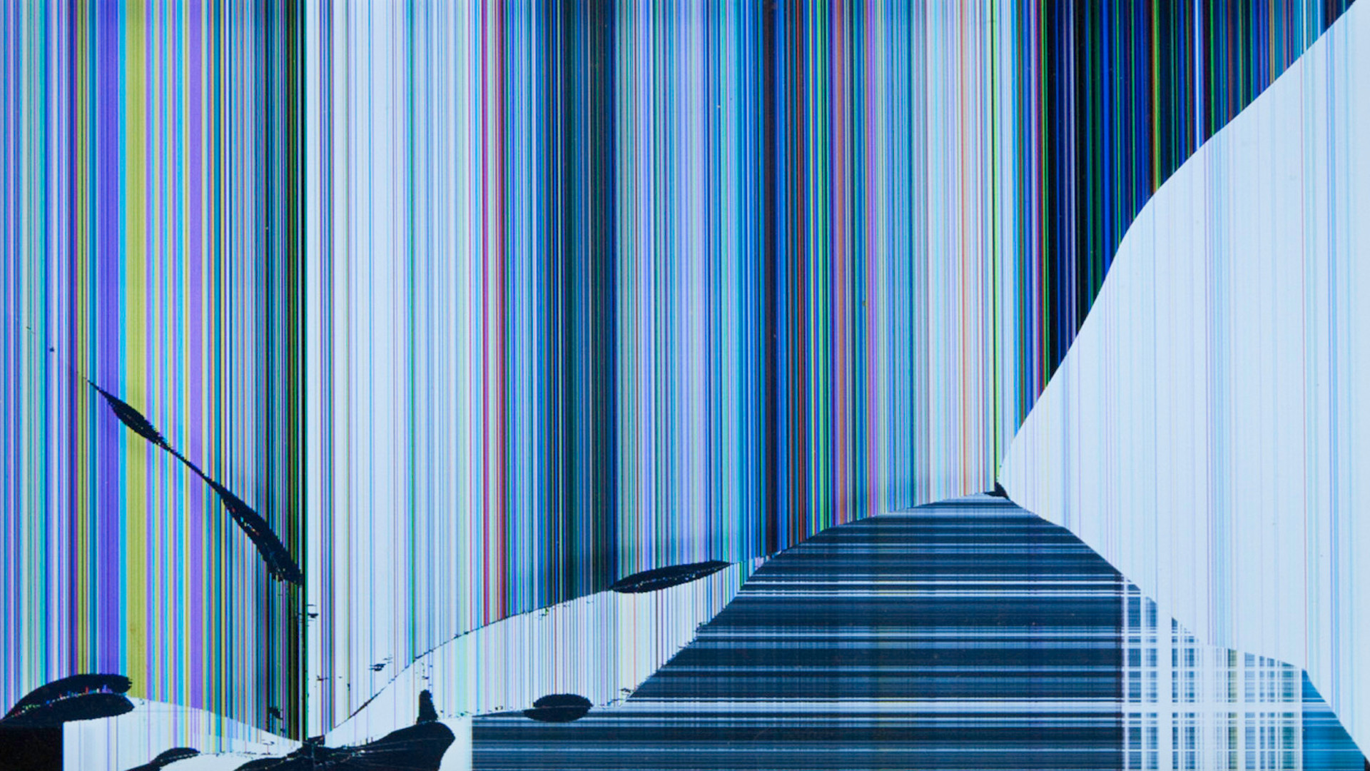 broken screen wallpaper hd,blue,architecture,line,curtain,interior design