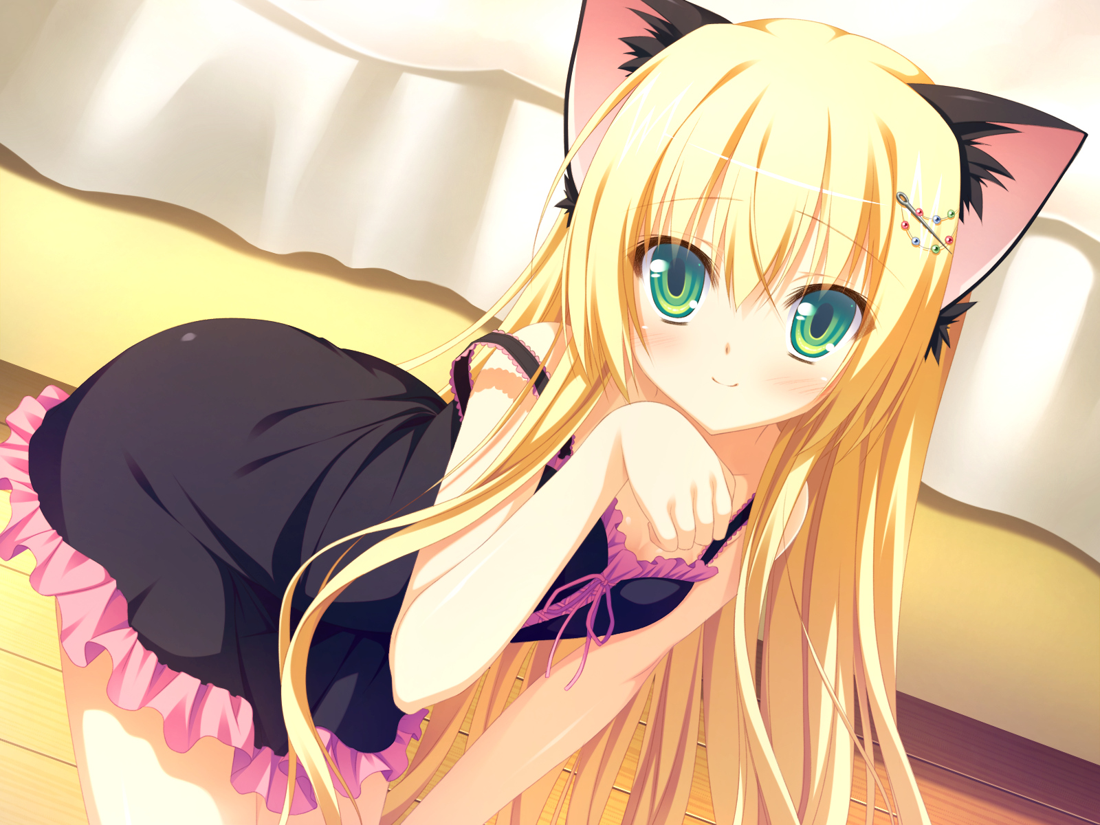 neko wallpaper,cartoon,anime,long hair,cg artwork,mouth