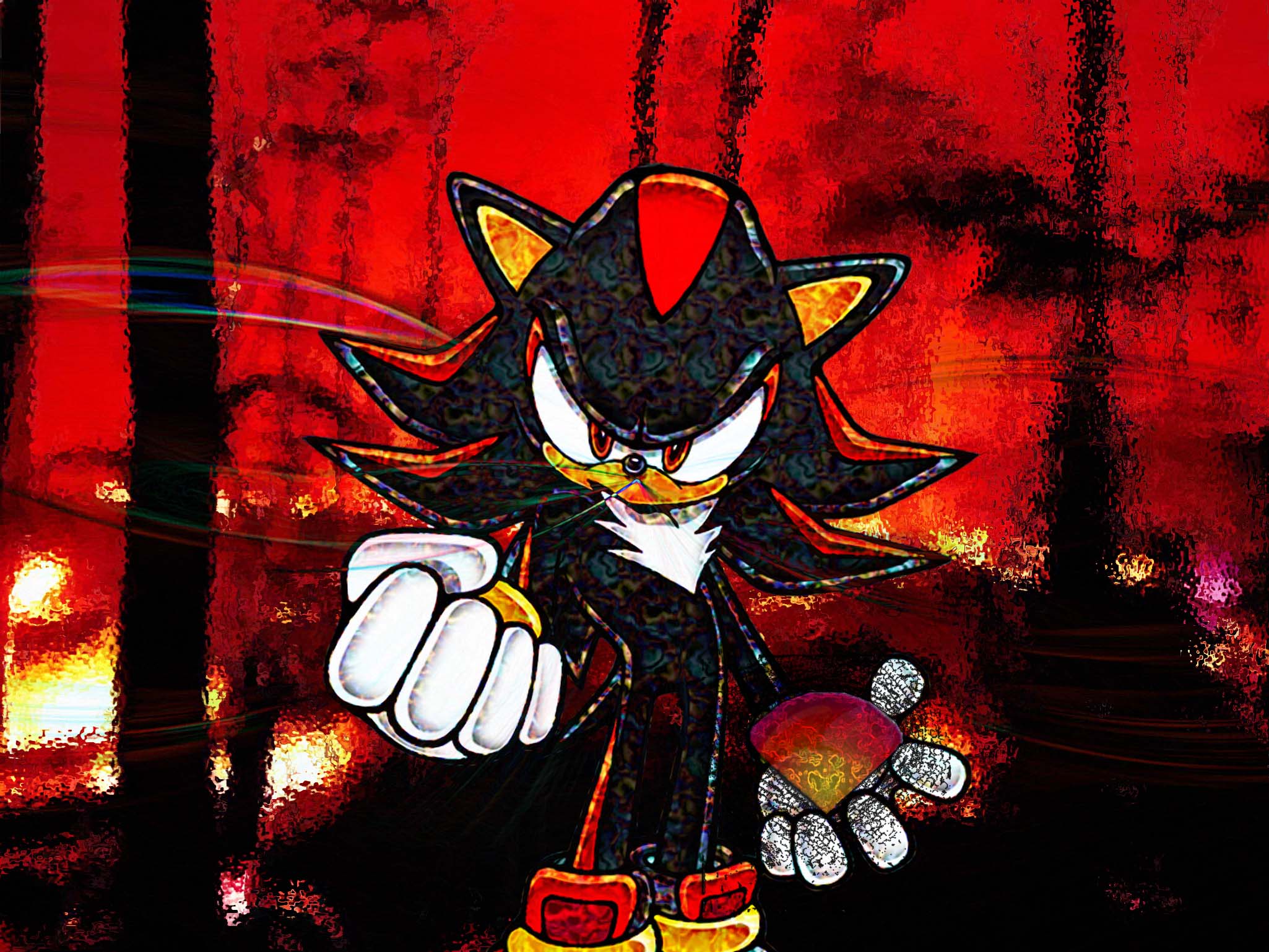 shadow the hedgehog wallpaper,cartoon,fictional character,graphic design,illustration,demon