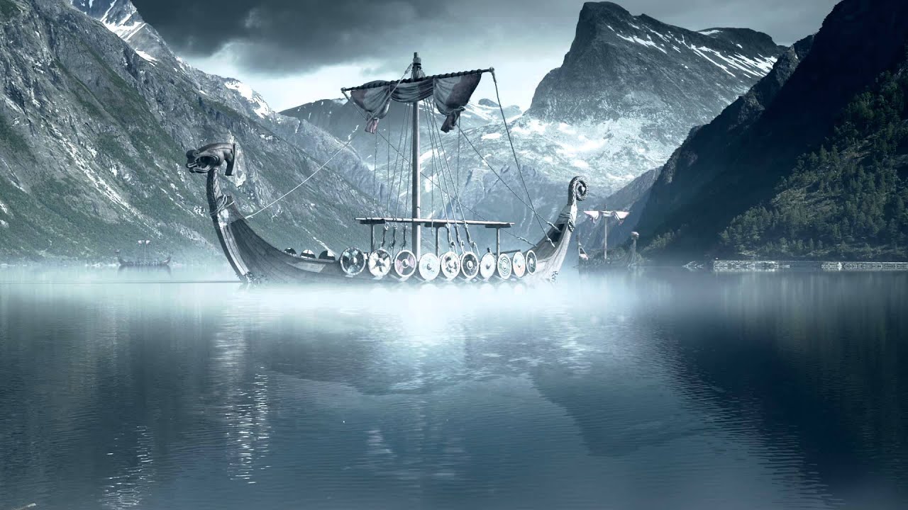 vikings hd wallpaper,natural landscape,fjord,sky,water,mountain