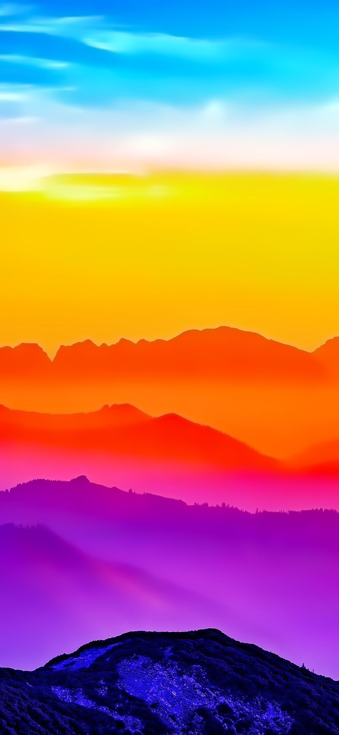 colorido fondo de pantalla para iphone,cielo,horizonte,resplandor crepuscular,naranja,amanecer