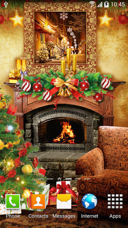 christmas wallpapers live free,hearth,fireplace,christmas stocking,room,living room