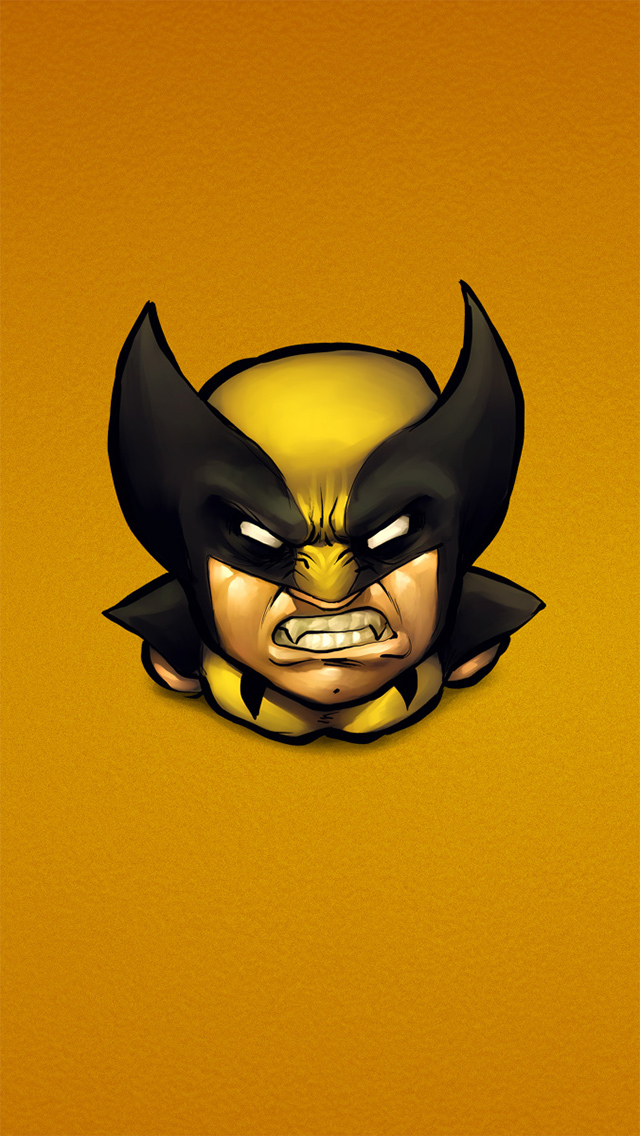 wolverine fondo de pantalla para iphone,dibujos animados,hombre murciélago,personaje de ficción,amarillo,ilustración