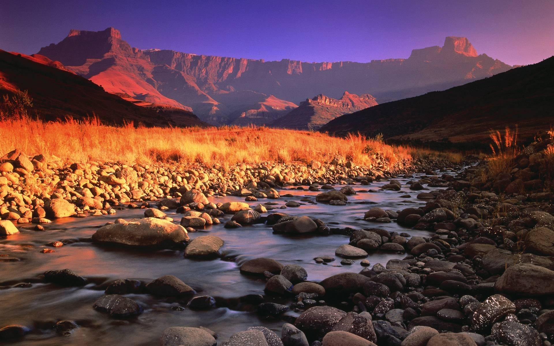 壁紙南アフリカ,自然の風景,自然,空,山,川