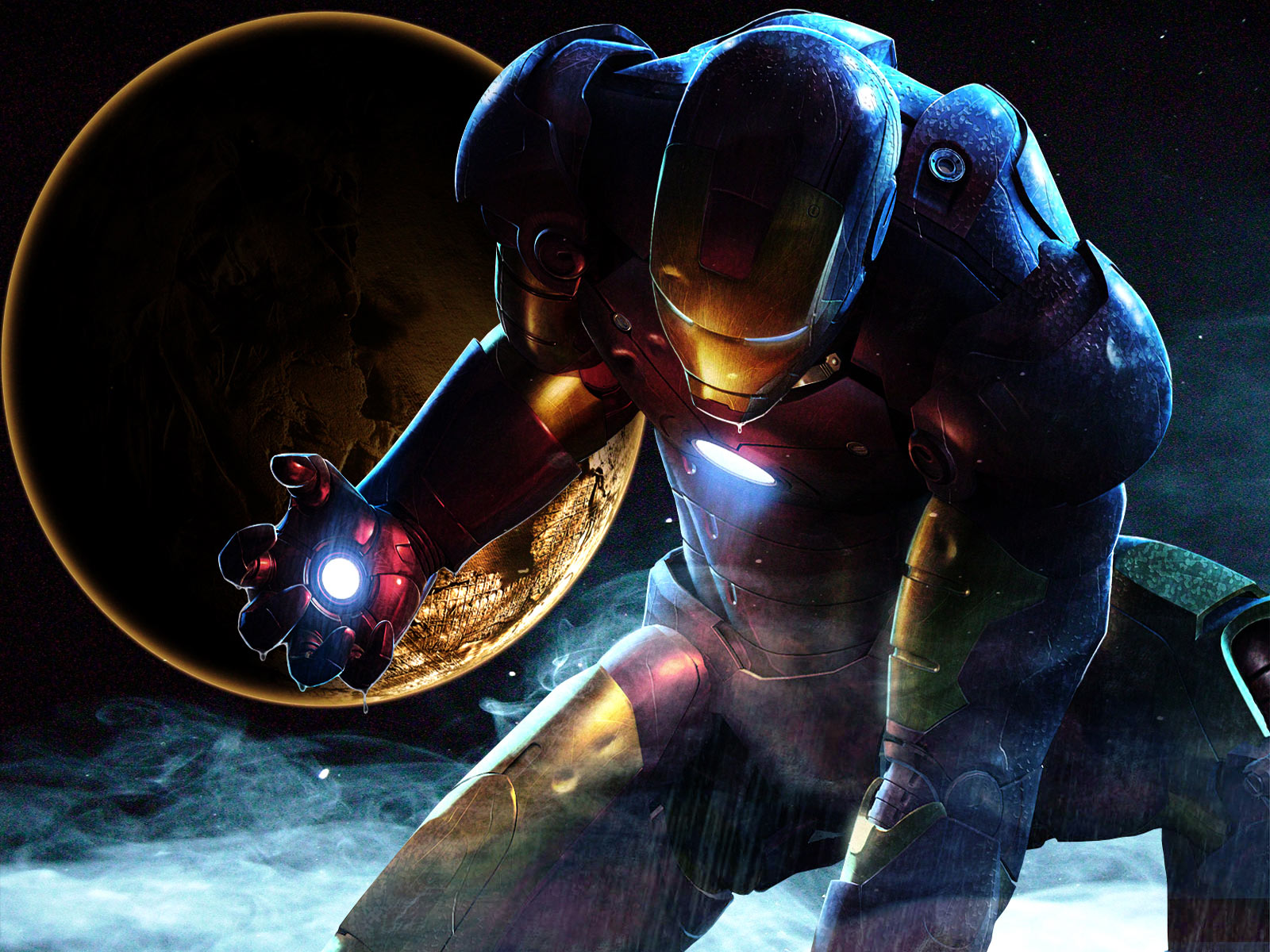 iron man 3d wallpaper,personaggio fittizio,cg artwork,spazio,giochi,illustrazione