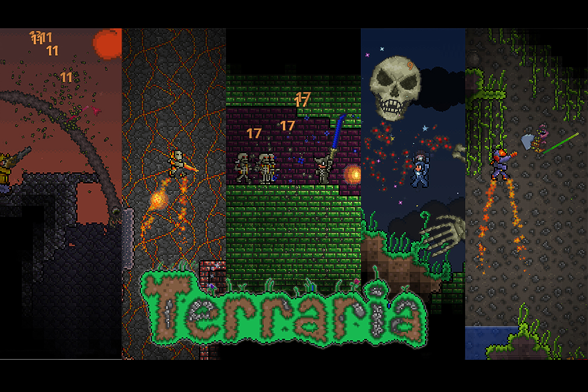terraria tapete,action adventure spiel,computerspiel,bildschirmfoto,spiele,schriftart