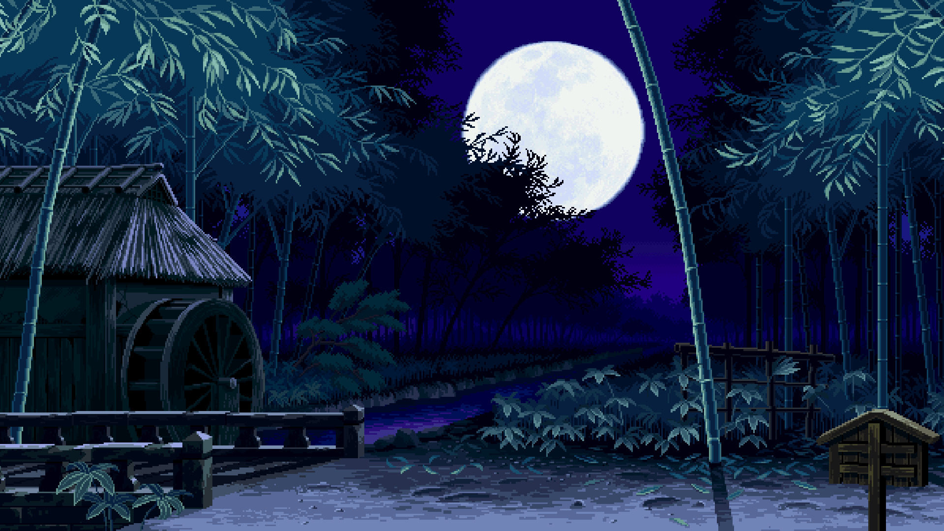 fond d'écran pixel art,la nature,clair de lune,lune,lumière,bleu