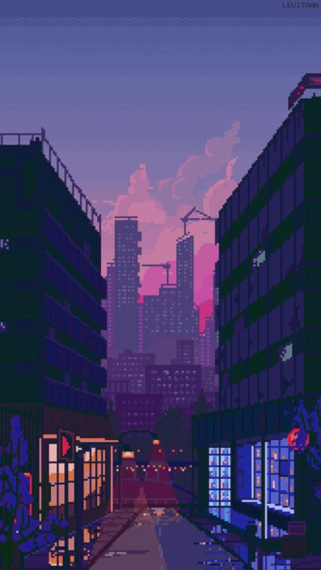 fond d'écran pixel art,violet,paysage urbain,ville,zone métropolitaine,violet