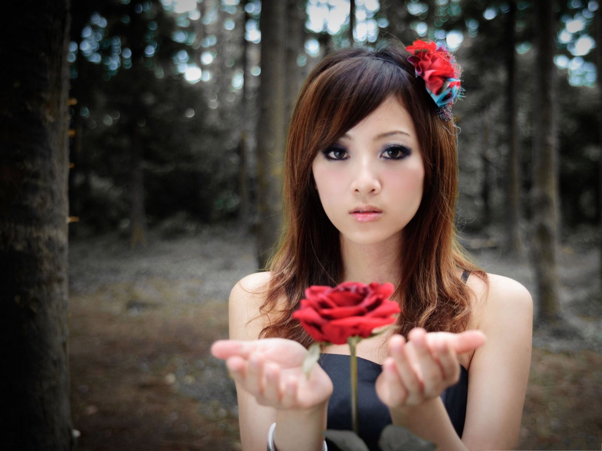 nice girl wallpaper,hair,red,beauty,lip,hairstyle