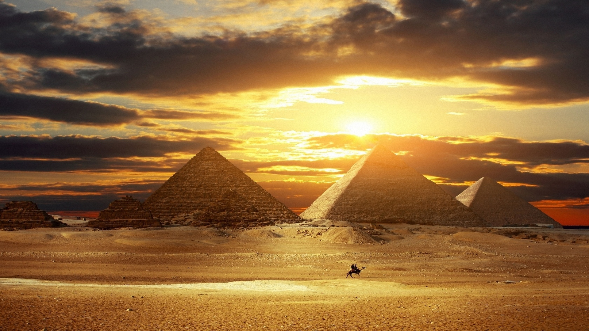 ピラミッドの壁紙,空,ピラミッド,日没,自然の風景,雲