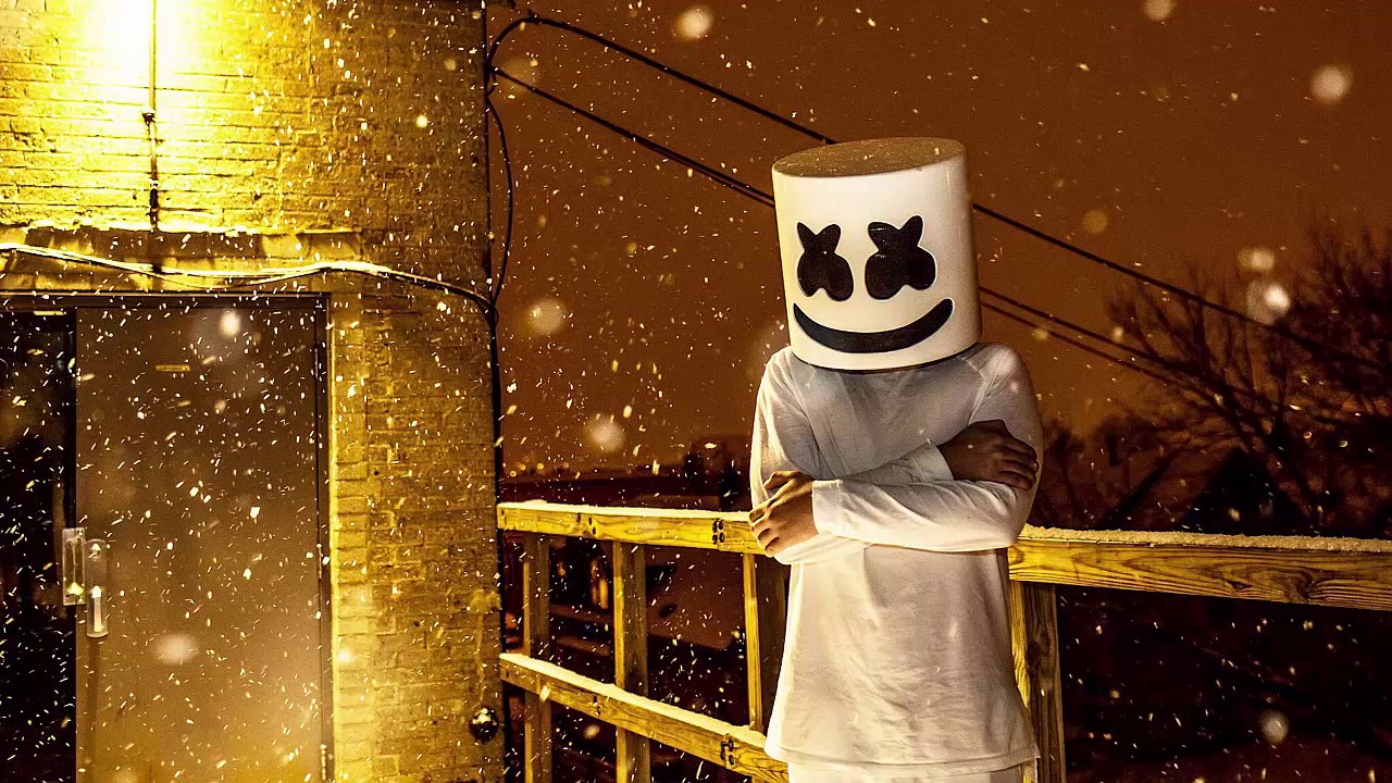 fondo de pantalla marshmello,nieve,animación,personaje de ficción,invierno